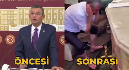 Abdest alan &Ouml;zg&uuml;r &Ouml;zel'in "orta &ccedil;ağ d&uuml;ş&uuml;ncesi" dediği g&ouml;r&uuml;nt&uuml;ler akıllara geldi