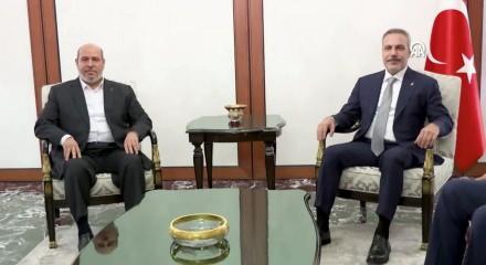 Bakan Fidan, Hamas Siyasi B&uuml;ro Başkanı Hayye ve beraberindeki heyeti kabul etti