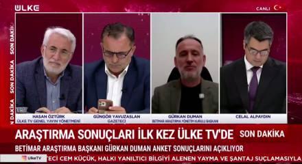 BETİMAR anket sonu&ccedil;larını ilk kez &Uuml;LKE TV canlı yayınında a&ccedil;ıkladı! Yeni Parti'ye anket şoku
