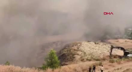 Muğla'da orman yangına ekiplerin havadan ve karadan m&uuml;dahalesi s&uuml;r&uuml;yor