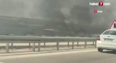 Anız yangını kazaya neden oldu: 13 ara&ccedil; birbirine girdi