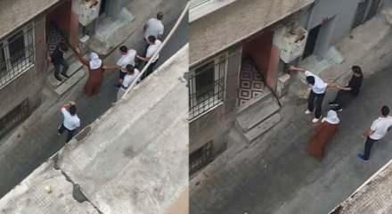 Eniştesiyle j&ouml;le i&ccedil;in kavga etti mahalle savaş alanına d&ouml;nd&uuml;