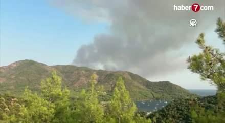 Marmaris'te &ccedil;ıkan orman yangınına m&uuml;dahale ediliyor