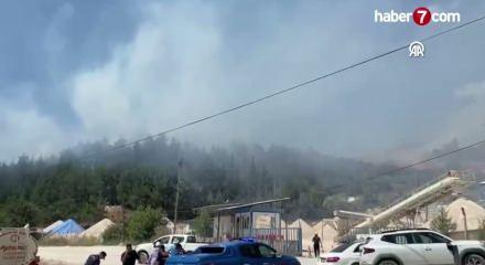 Balıkesir'in Sındırgı il&ccedil;esinde ormanlık alandaki yangına m&uuml;dahale