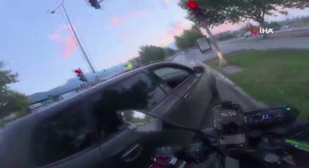 Denizli'de motosikletlinin &ouml;n&uuml;n&uuml; kesip saldıran magandaya rekor ceza