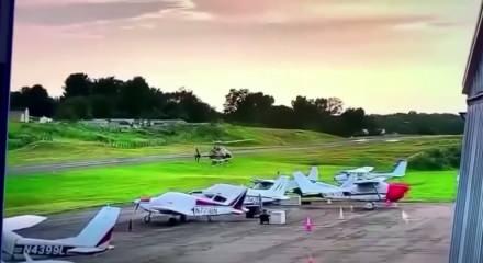 Havada dehşet anları: U&ccedil;ak ile helikopter &ccedil;arpıştı!
