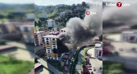 Rize'de 10 katlı apartmanda &ccedil;ıkan yangın korkuttu