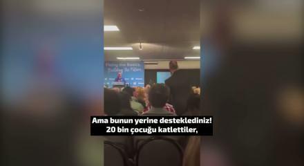 Soykırımcıyı fonlayan Başbakan'a şok protesto: Gazze'deki &ccedil;ocukları a&ccedil; bıraktılar ve siz İsrail'e para verdiniz