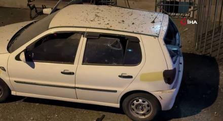 Trabzon'da otoparktaki ara&ccedil;ların &uuml;zerine insansız hava aracı d&uuml;şt&uuml;