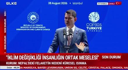 Bakan Kurum İklim Zirvesi ve Gen&ccedil;lik Diplomasi Sim&uuml;lasyonu Programı'nda konuştu