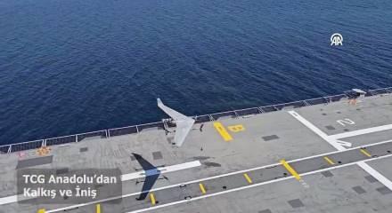 Bayraktar KALKAN DİHA, TCG Anadolu ve TCG Burgazada gemilerinde test u&ccedil;usu ger&ccedil;ekleştirdi