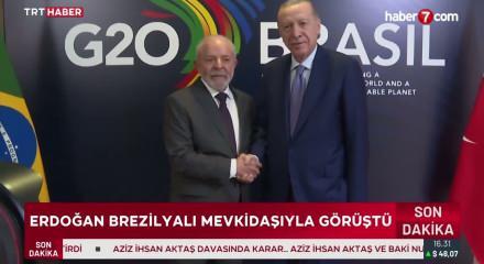 Cumhurbaşkanı Erdoğan Brezilya Devlet Başkanı Silva ile g&ouml;r&uuml;şt&uuml;