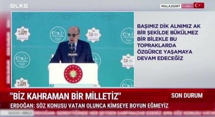 Cumhurbaşkanı Recep Tayyip Erdoğan  "G&uuml;&ccedil;l&uuml; olmaktan başka se&ccedil;enek yok" dedi