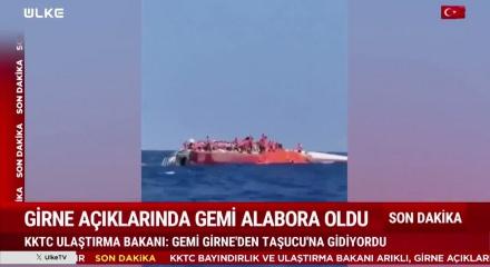KKTC'nin Girne Limanı'ndan ayrılan feribotun su alması nedeniyle kurtarma &ccedil;alışması başlatıldı