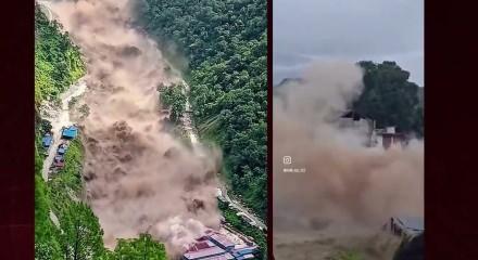 Nepal'deki sel felaketinin &uuml;rk&uuml;t&uuml;c&uuml; g&ouml;r&uuml;nt&uuml;leri ortaya &ccedil;ıktı