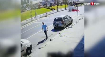 Sultangazi'de iş&ccedil;inin 3'&uuml;nc&uuml; kattan d&uuml;şt&uuml;ğ&uuml; anlar kamerada!