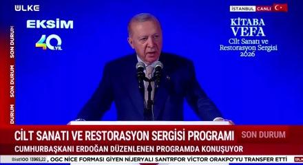 Erdoğan "Kitaba Vefa" sergisinde konuştu: "Milletler k&ouml;kleriyle yaşar"