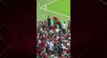 Amedsporlu bir taraftar trib&uuml;nde T&uuml;rk bayrağını a&ccedil;ıp &ouml;pt&uuml;