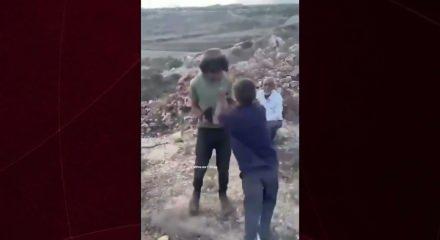 Batı Şeria'da Filistinli kahraman &ccedil;ocuk siyonistlere kafa tuttu