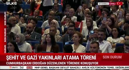 Erdoğan: "Şehitlerimizi rahmetle yad ediyorum Milletimiz &ouml;zg&uuml;rce yaşasın diye bedel &ouml;deyen gazilere ş&uuml;kran sunuyorum"