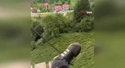 İlkel teleferikle 'heyecanlı' yolculuk