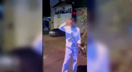 Sarıyer&rsquo;de 14 yaşındaki &ccedil;ocuk g&ouml;zdağı i&ccedil;in kalaşnikofla havaya ateş a&ccedil;tı, yakalandı