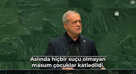 "Asıl ter&ouml;rist onlar" Pezeşkiyan konuştu, ABD heyeti dayanamayıp salonu terk etti