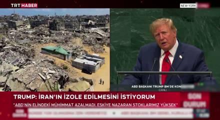 ABD başkanı Donald Trump Filistin'deki İsrail soykırımı hakkında konuştu