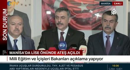Bakan &Ccedil;ift&ccedil;i'den Manisa'daki okul &ouml;n&uuml; saldırısına ilişkin a&ccedil;ıklama