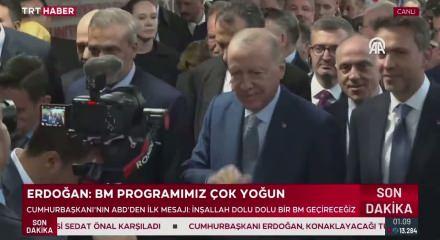 Erdoğan'a T&uuml;rkevi'nde coşkulu karşılama: İnşallah dolu dolu bir BM ge&ccedil;ireceğiz