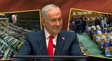 Katil Netanyahu'ya BM'de şok! D&uuml;nya y&uuml;z &ccedil;evirdi: İşte o tarihi anlar