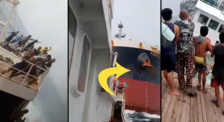 Singapur a&ccedil;ıklarında kuru y&uuml;k gemisi dev tanker &Ccedil;in&rsquo;e ait balık&ccedil;ı gemisine &ccedil;arptı