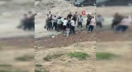 Gaziantep'te iki grup arasında taşlı sopalı meydan kavgası