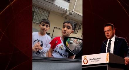 Beşiktaşlı &ccedil;ocuğa Galatasaraylı iş insanı Din&ccedil;er Azaphan'dan unutulmaz jest