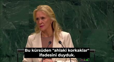 İzlanda Dışişleri bakanının Netenyahu i&ccedil;in s&ouml;ylediği "korkak" s&ouml;zleri BM'de alkış aldı