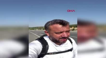 Kahramanmaraş'tan y&uuml;r&uuml;yerek ve otostop &ccedil;ekerek umreye gidiyor