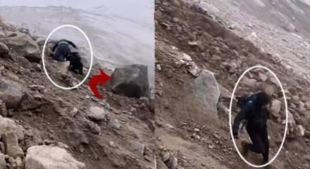 Ağrı Dağı&rsquo;ndaki heyelandan dağcılar son anda kurtuldu 
