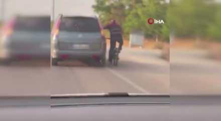 Bisiklet s&uuml;r&uuml;c&uuml;s&uuml;n&uuml;n tehlikeli yolculuğu