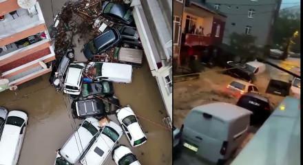  İstanbul'da selin yaptığı hasar sabah saatlerinde g&uuml;n y&uuml;z&uuml;ne &ccedil;ıktı