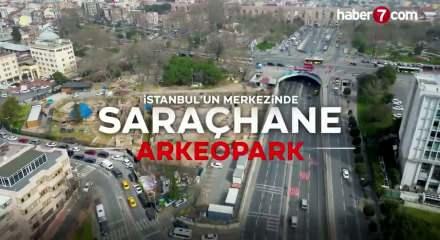 Sara&ccedil;hane Arkeoloji Parkı'nda İBB'nin y&uuml;r&uuml;tt&uuml;ğ&uuml; kazılarda 7 b&uuml;y&uuml;k ağacın kesilmesi tepki &ccedil;ekti