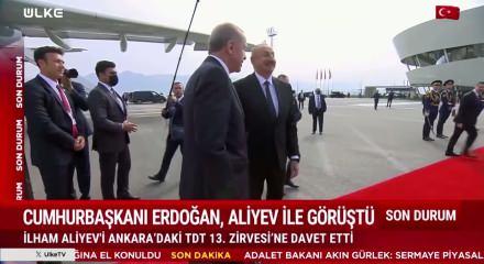 Cumhurbaşkanı Erdoğan, Aliyev ile g&ouml;r&uuml;şt&uuml;