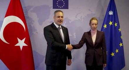 Dışişleri Bakanı Fidan, Br&uuml;ksel'de AB Y&uuml;ksek Temsilcisi Kallas ile bir araya geldi