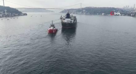 Dron saldırısına uğrayan AK ANA tankerinin ge&ccedil;işi havadan g&ouml;r&uuml;nt&uuml;lendi