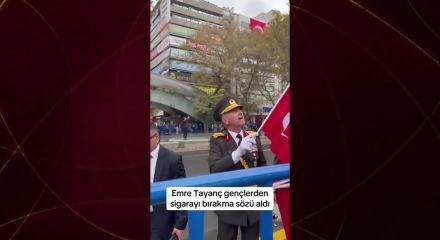 Cumhuriyet Bayramı kutlamalarında T&uuml;mgeneral Tayan&ccedil;tan sigara uyarısı