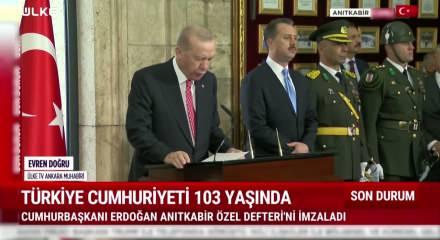 Cumhurbaşkanı Recep Tayyip Erdoğan ve Devlet erkanı Anıtkabir'de