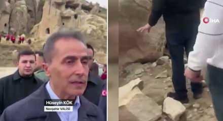 Kapadokya'da bir peri bacası &ccedil;&ouml;kt&uuml;! İki kişi hayatını kaybetti