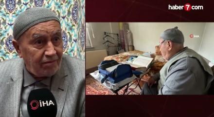 Karab&uuml;k'te imrendiren &ccedil;aba! Kurs y&uuml;z&uuml; g&ouml;rmeden 87 yaşında hafız oldu