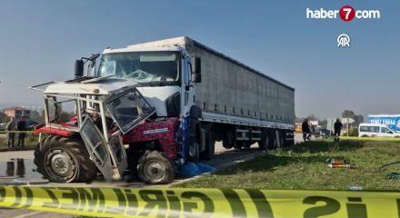 Tokat'ta tır ile trakt&ouml;r&uuml;n &ccedil;arpışması sonucu 2 kişi &ouml;ld&uuml;