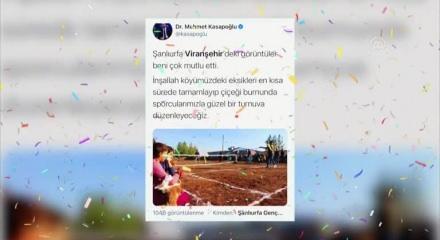 Bakan Kasapoglu Nun Viransehirli Koylulere Verdigi Tenis Kortu Sozu Gerceklestirildi Video 7