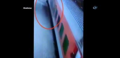 Trenle peron arasında feci şekilde can verdi